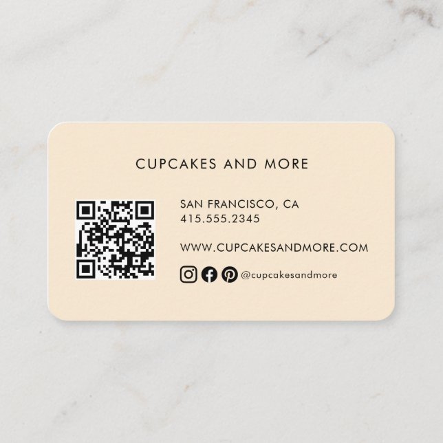 Modern Business Card with QR Code and Custom Logo (Back)