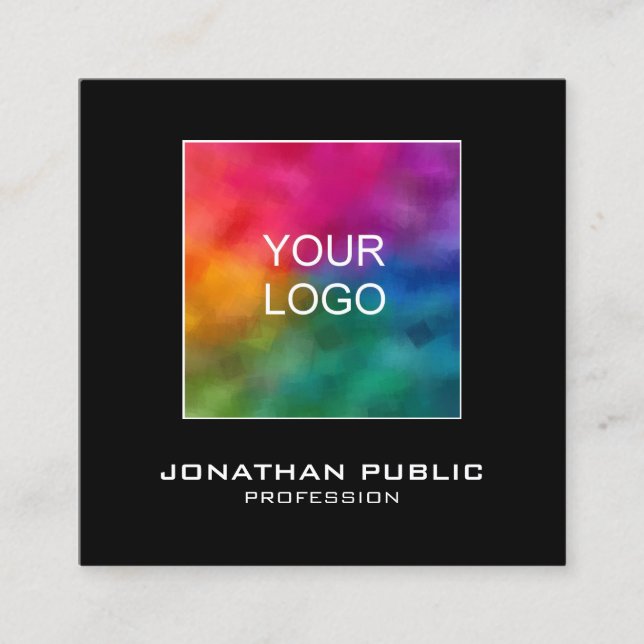 Modern Business Cards Add Upload Your Logo Here (Front)