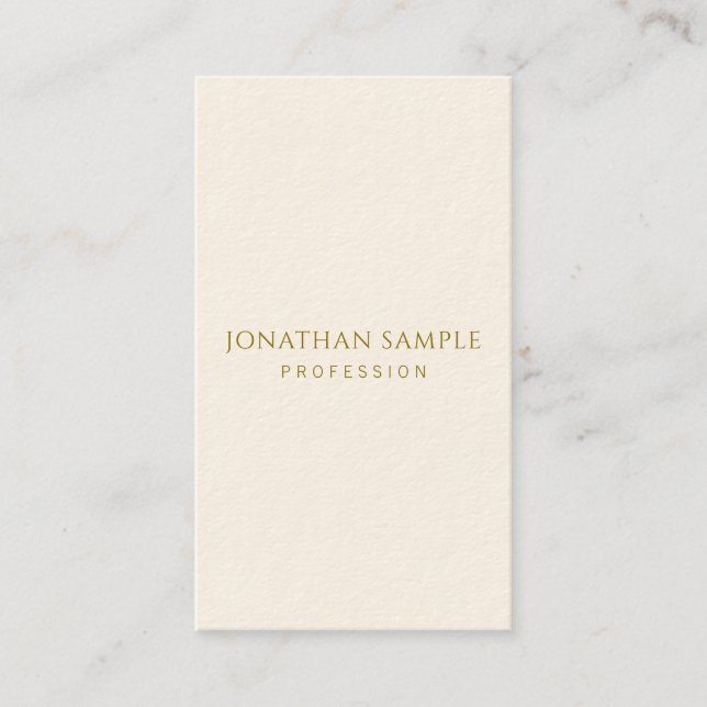 Modern Business Cards Gold Text Template Vertical (Front)