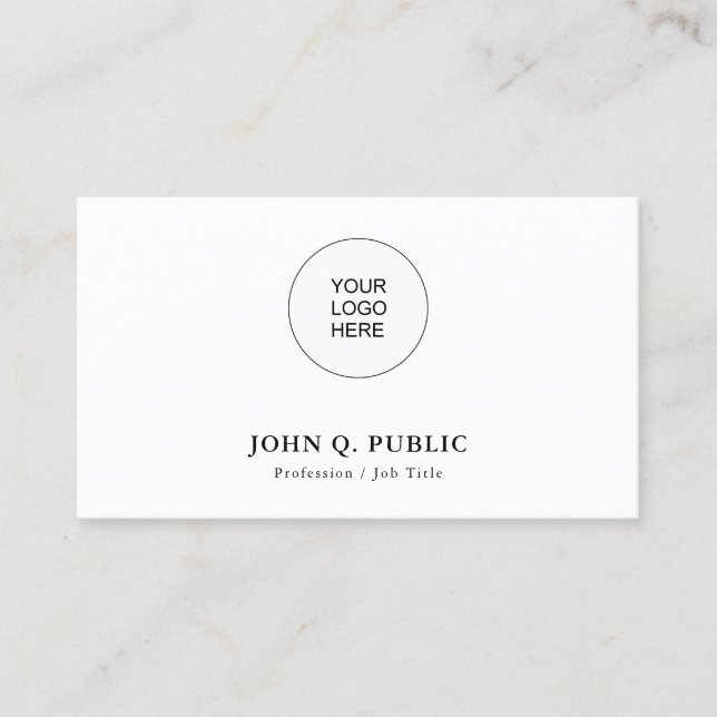 Modern Business Cards Upload Own Company Logo Here (Front)