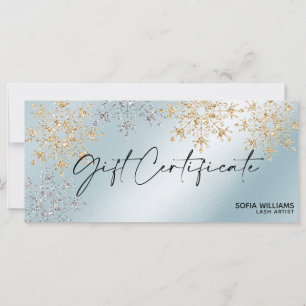 Modern Business Certificate Gift Card Snow
