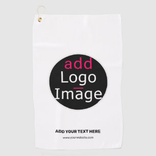 Modern Business Chic Customizable Logo White  Golf Towel