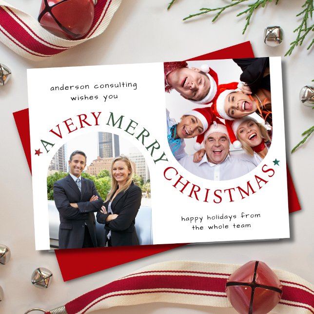 Modern Business Christmas Holiday Card Red (Creator Uploaded)