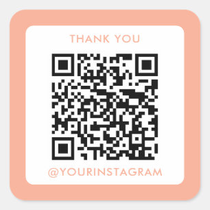 modern business company marketing qr code square sticker