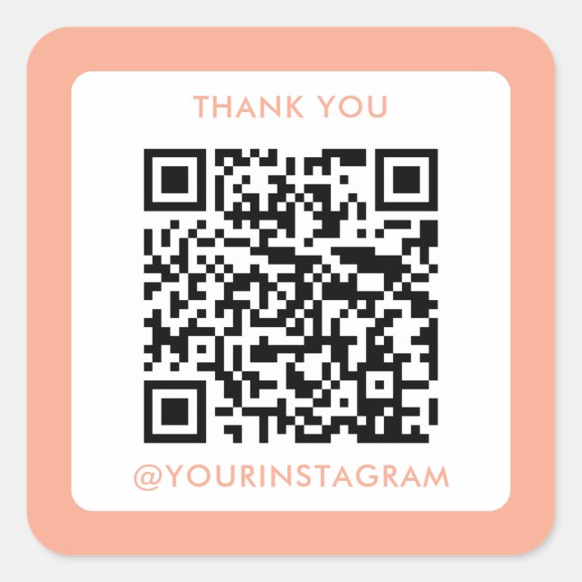 modern business company marketing qr code square sticker (Front)