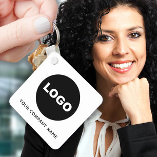 Modern Business Company QR Code Logo Promotional  Keychain