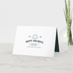 Modern business corporate holiday green logo card