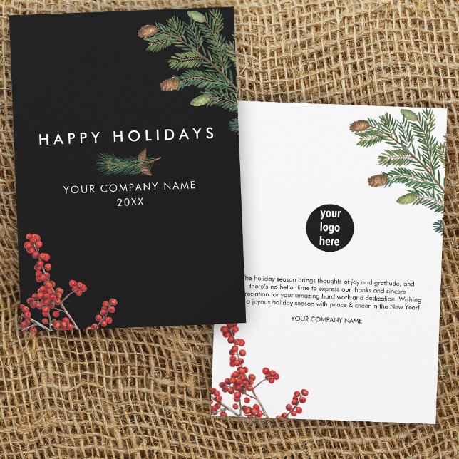 Modern Business Corporate Pine Cone Christmas Card (Modern Business Corporate Pine Cone Christmas Card)