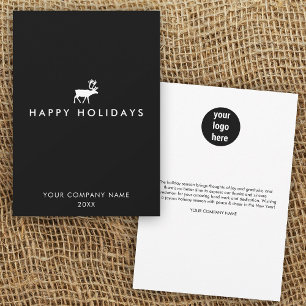 Modern Business Corporate Reindeer Christmas Card