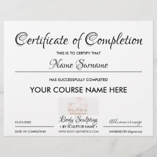 Modern business course certificate of completion