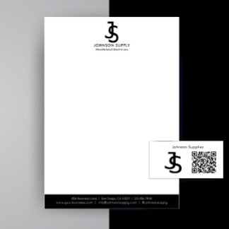 Modern Business Custom Company Monogram Logo Letterhead