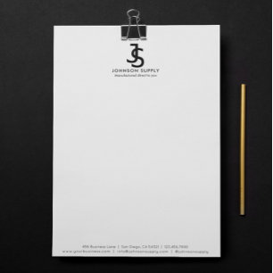 Modern Business Custom Company Monogram Logo Letterhead