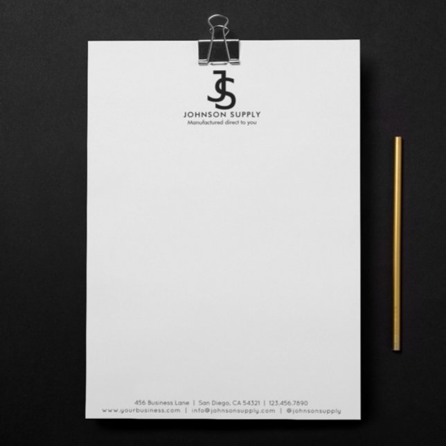 Modern Business Custom Company Monogram Logo Letterhead (Creator Uploaded)