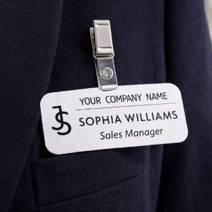 Modern Business Custom Company Monogram Logo Name Tag