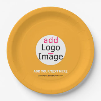 Modern Business Custom Logo Macaroni & Cheese Hue Paper Plate