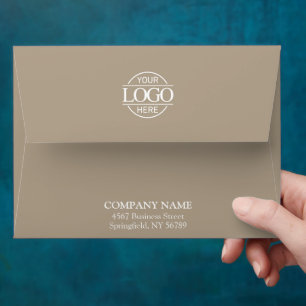Modern Business Custom Logo Professional Taupe Envelope