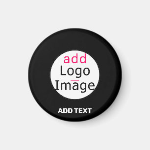 Modern Business Customizable Add Logo Black  Magnet