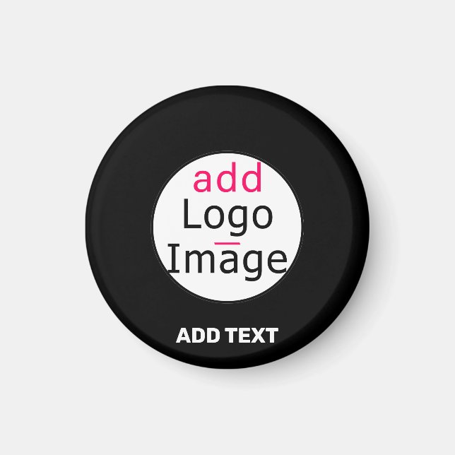 Modern Business Customizable Add Logo Black  Magnet (Front)