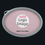 Modern Business Customizable Dusty Rose Hue  Belt Buckle<br><div class="desc">Trendy professional modern customizable design to improve brand awareness,  build a recognizable brand and create something unique.  Customizable business design on Dusty Rose Hue background. You can develop your own design and add your text (personal or business),  logo,  image,  colours ...  Promotional Gift.</div>