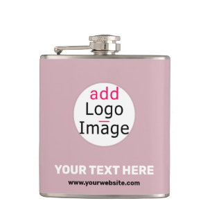 Modern Business Customizable Dusty Rose Hue Hip Flask