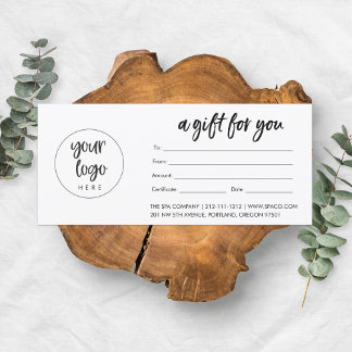 Modern Business Gift Certificate With Logo