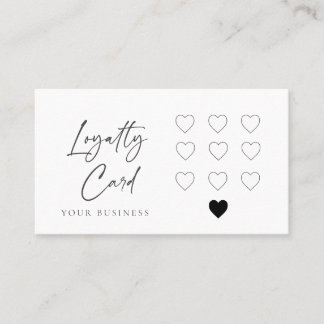 Modern business heart 10 item Loyalty card