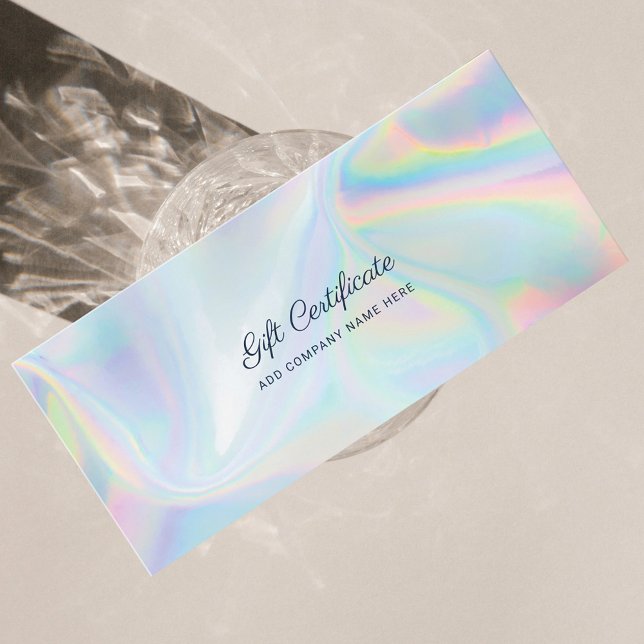 Modern Business Holographic DIY Gift Certificate (Front of card)