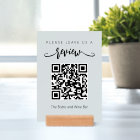 Modern Business Leave Review QR Code Sign