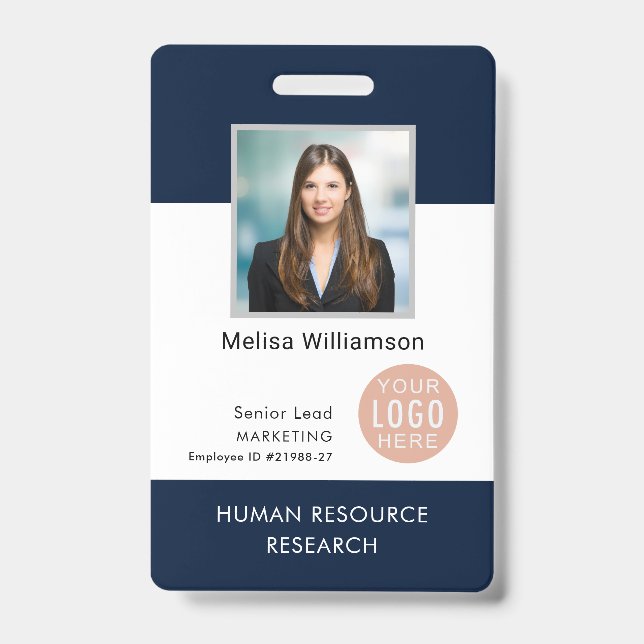 Modern Business Logo and Employee Photo ID Badge (Front)