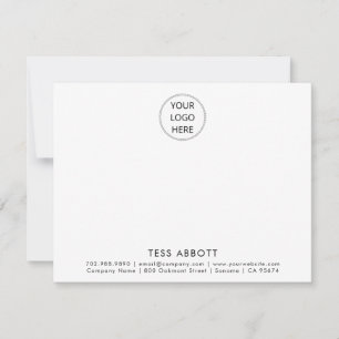 Modern Business Logo And Name Flat Note Card