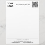 Modern Business Logo and QR Code Office Letterhead<br><div class="desc">Your Colours and Font - Simple Personalized Modern Design Business Office Letterhead with Your QR Code and Logo - Add Your QR Code - Image and Logo / Business Name - Company / Address - Contact Information - Resize and move or remove and add elements / image / text with...</div>