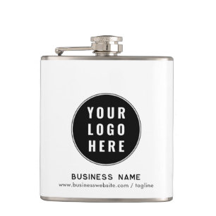 Modern Business Logo and Website Custom Hip Flask