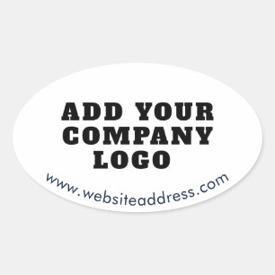 Modern Business Logo and Website Custom Oval Sticker