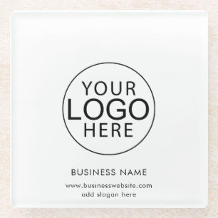 Modern Business Logo and Website Glass Coaster
