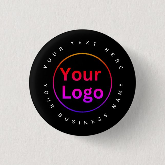 Modern Business Logo black 1 Inch Round Button (Front)