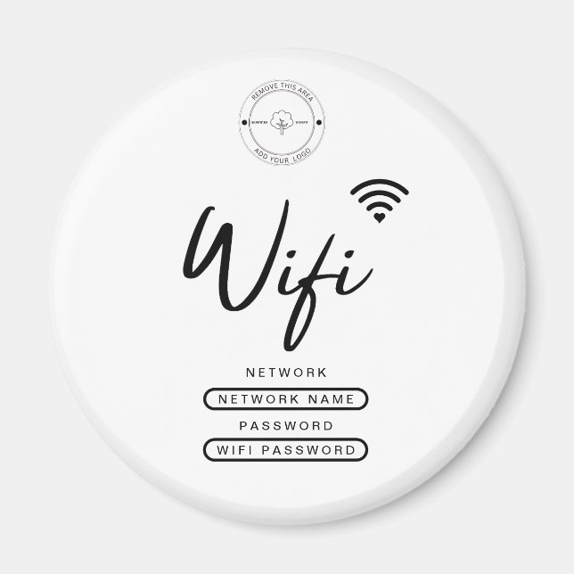 Modern Business Logo Black and White Wifi Details  Magnet (Front)