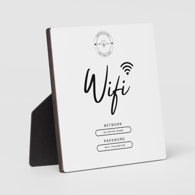 Modern Business Logo Black and White Wifi Details  Plaque (Front)