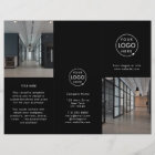 Modern Business Logo Black Photo Trifold Brochure