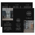 Modern Business Logo Black Photo Trifold Brochure