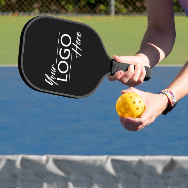 Modern Business Logo Black Pickleball Paddle (Insitu)