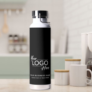 Modern Business Logo Black Water Bottle