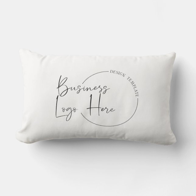 Modern Business Logo Branded Company Promotional Lumbar Pillow (Front)