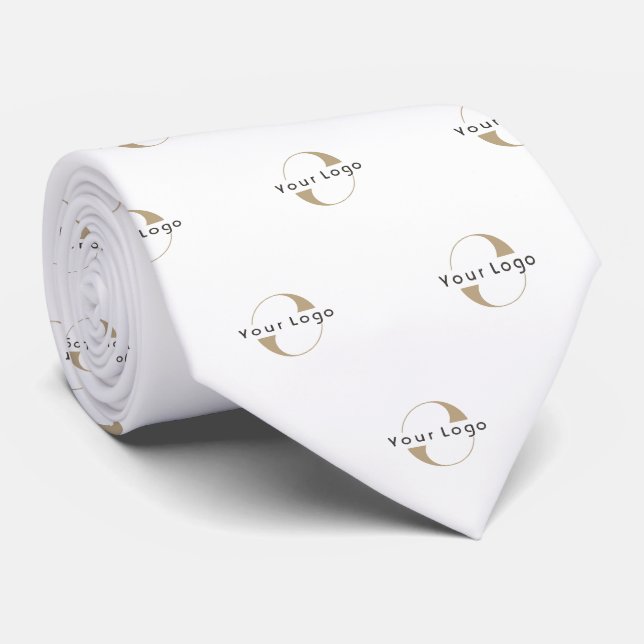 Modern Business Logo Clean Minimal Company White Tie (Rolled)