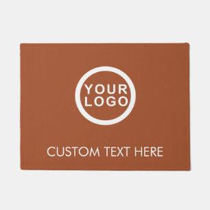 Modern Business Logo Company Doormat Terracotta