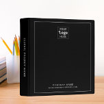 Modern Business Logo Company Name Black  Binder<br><div class="desc">Stylish and modern professional binder to store your business stationery .Personalize  with your logo and details.</div>