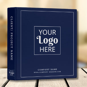 Modern Business Logo Company Name Brand  Navy Blue Binder