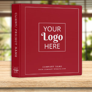 Modern Business Logo Company Name Branded Red Binder