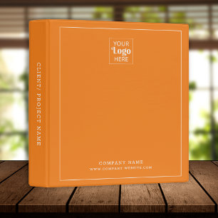 Modern Business Logo Company Name Orange Binder