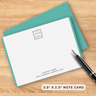 Modern Business Logo Company Name Teal Border Card