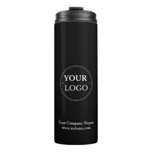 Modern Business Logo Company Promotional Black Thermal Tumbler